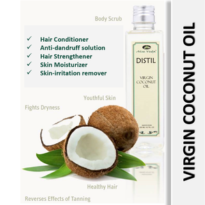 Aloe Veda DISTIL Cold-pressed Castor Oil | Coconut Oil Combo (2x200ml)