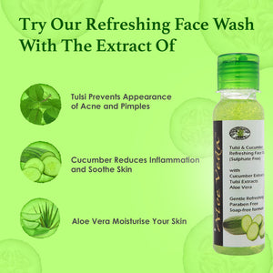 Tulsi & Cucumber Refreshing Face Wash - Sulphate Free, Herbal