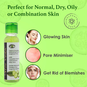 Tulsi & Cucumber Refreshing Face Wash - Sulphate Free, Herbal