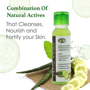 Tulsi & Cucumber Refreshing Face Wash - Sulphate Free, Herbal