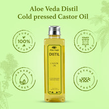 Load image into Gallery viewer, Aloe Veda DISTIL Cold-pressed Castor Oil | Coconut Oil Combo (2x200ml)