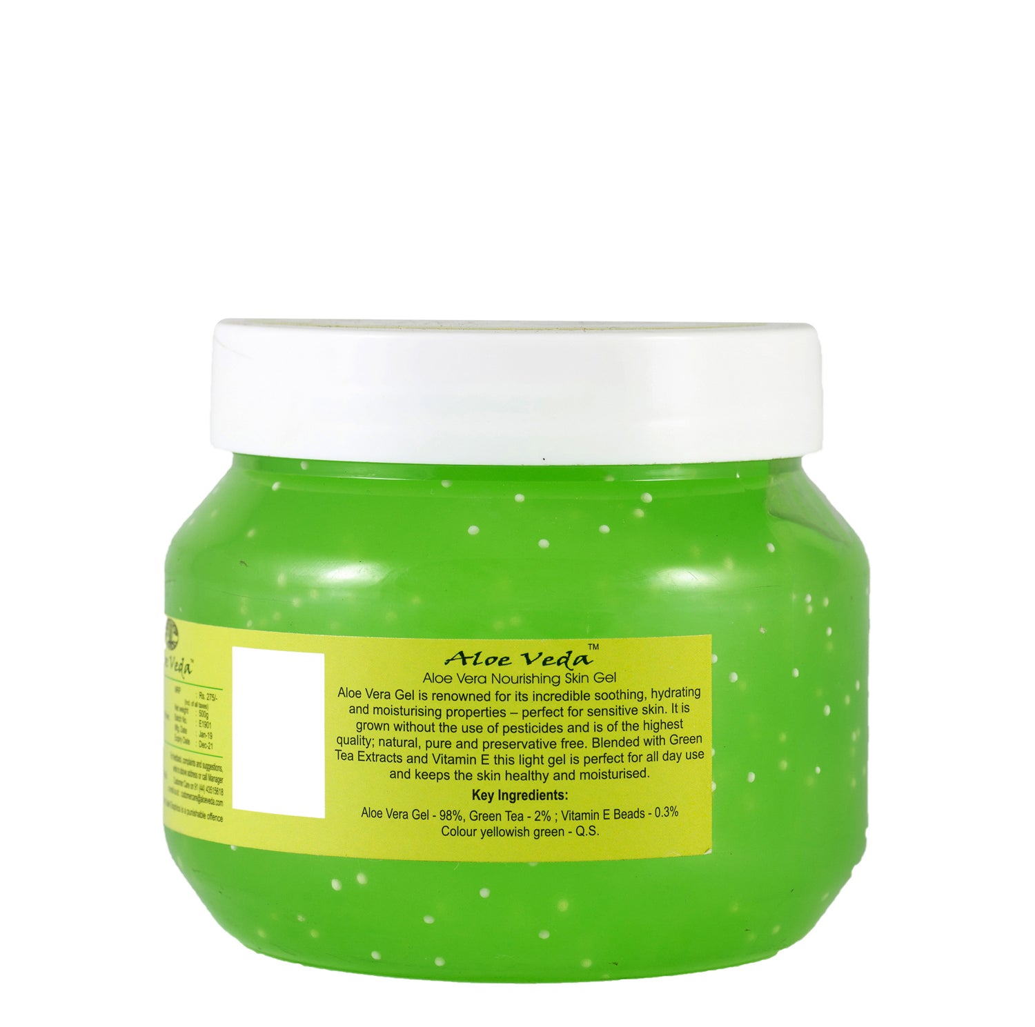 Nourishing Aloe Vera Gel (with Green Tea Extracts & Vitamin E beads) - Jumbo  Pack | Aloe Veda